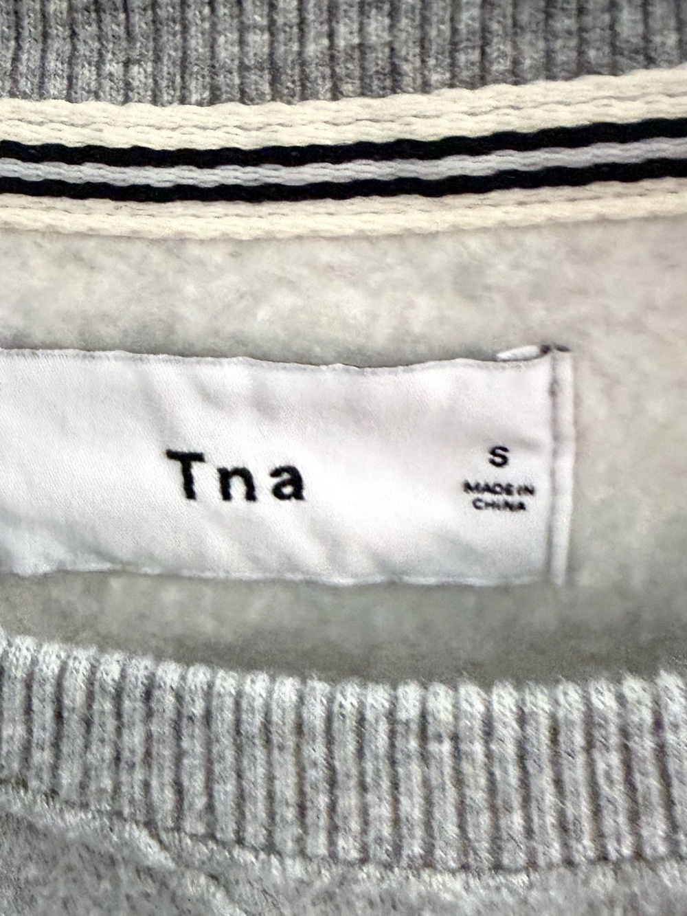 TNA Gray Royal Blue Black Colorblock Crewneck Sweater - Picture 3 of 3
